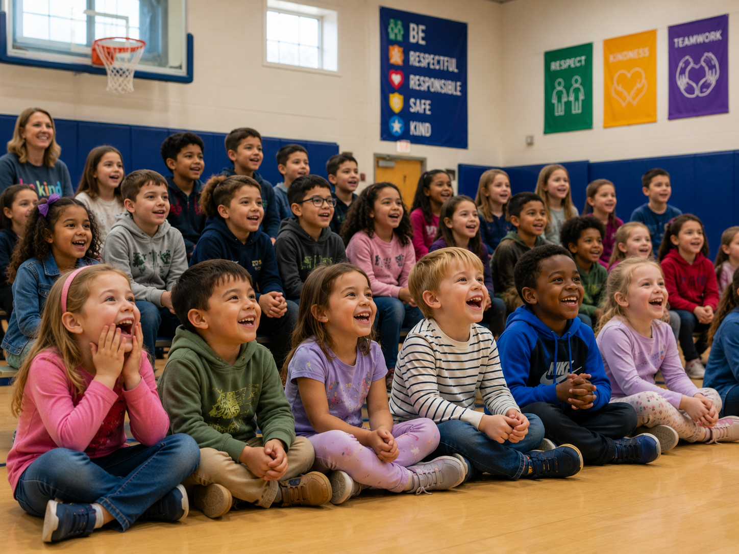 Kids Watching The Hero Code Magic Show